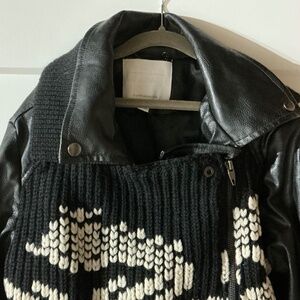 Faux Leather jacket with sweater detailing, Ewitwa for Anthropologie